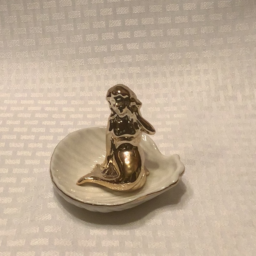 Gold and White Decorative Accent Dish